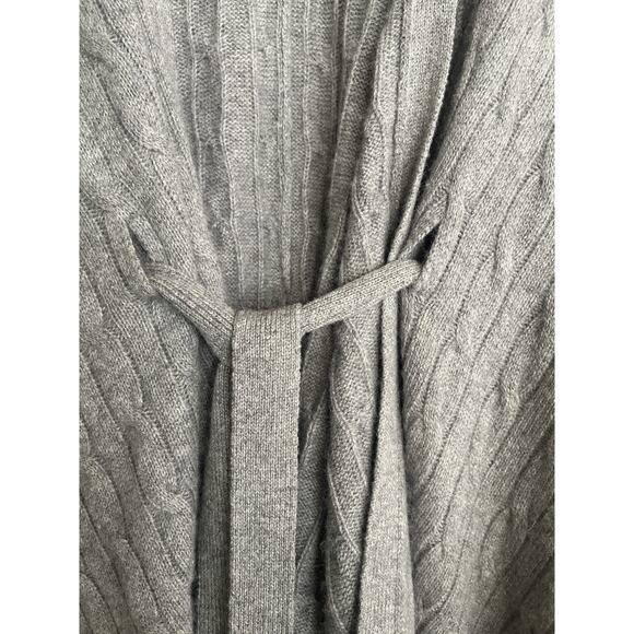 SAKS 5th Avenue Gray Cableknit 100% Cashmere Poncho Sweater Wrap XS/S Oversize - Picture 3 of 5